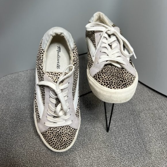 Madewell Animal Print Sneakers – Leopard/Cheetah Spot – Neutral Low Top Size 6 - Picture 1 of 9